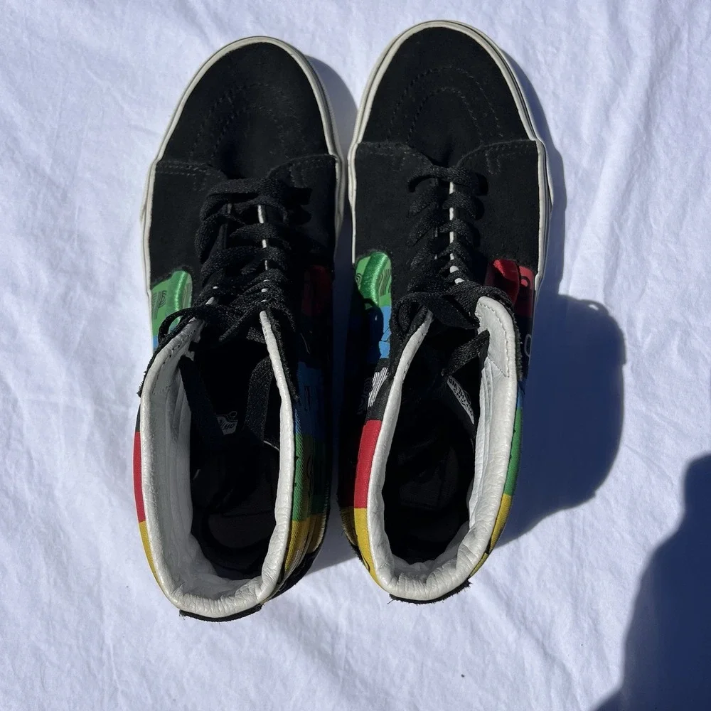 VANS Sk8 Hi‎ Top Espiritu Mens Sz 8 Multi Color Skateboard Sneakers Women's 9.5
